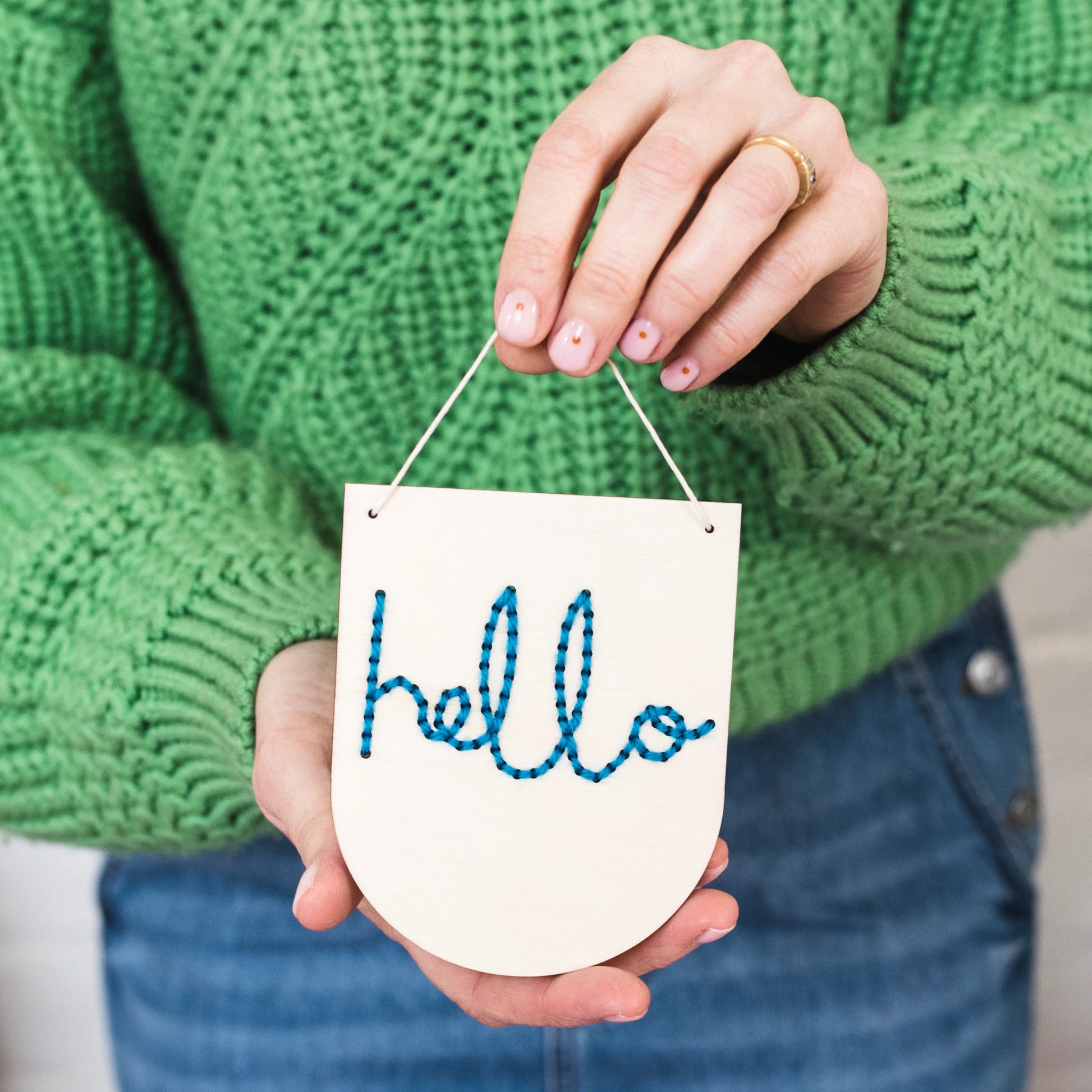Hello Banner Embroidery Kit - The Unusual Pear
